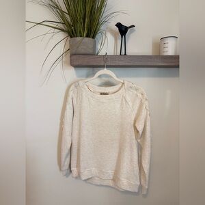 Democracy cream  Lace Shoulder Pullover Sweater xs